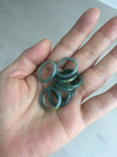 Load image into Gallery viewer, Size5 100% natural type A icy watery light green/blue/yellow/gray skinny Guatemala jadeite jade slim band ring AR105
