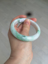 Load image into Gallery viewer, 56.4 mm certificated Type A 100% Natural sunny green/white/purple Jadeite Jade bangle S59-4130
