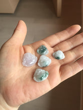 Load image into Gallery viewer, 100% Natural type A icy watery light purple green white small happy Buddha jadeite pendant PF24
