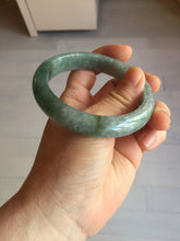 Load image into Gallery viewer, 58.2mm certified type A 100% Natural oily dark green gray black with flying snow Jadeite jade bangle PC206-7680
