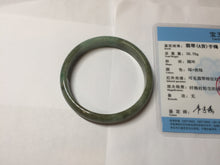 Load image into Gallery viewer, 56.4mm Certified Type A 100% Natural dark green gray black brown jadeite Jade bangle PD171-6299
