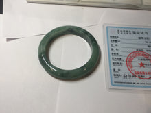 Load image into Gallery viewer, 56.5mm Certified Type A 100% Natural Woodland Green Jadeite Bangle BH234-0253
