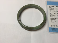 Load image into Gallery viewer, 56.4mm Certified Type A 100% Natural dark green gray black brown jadeite Jade bangle PD171-6299
