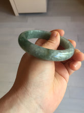 Load image into Gallery viewer, 58.2mm certified type A 100% Natural oily dark green gray black with flying snow Jadeite jade bangle PC206-7680
