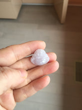 Load image into Gallery viewer, 100% Natural type A icy watery light purple green white small happy Buddha jadeite pendant PF24
