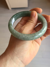 Load image into Gallery viewer, 58.2mm certified type A 100% Natural oily dark green gray black with flying snow Jadeite jade bangle PC206-7680
