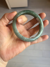 Load image into Gallery viewer, 58.2mm certified type A 100% Natural oily dark green gray black with flying snow Jadeite jade bangle PC206-7680
