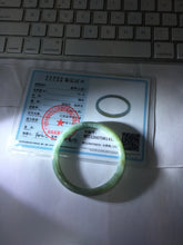 Load image into Gallery viewer, 56mm Type A 100% Natural Light Green/Gray/Black/Brown “Reed Flowers &amp; Snow” Guatemala Slim Round Cut Jadeite Bangle PJ128-1410

