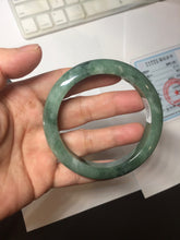 Load image into Gallery viewer, 56.5mm Certified Type A 100% Natural Woodland Green Jadeite Bangle BH234-0253
