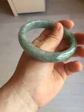 Load image into Gallery viewer, 58.2mm certified type A 100% Natural oily dark green gray black with flying snow Jadeite jade bangle PC206-7680
