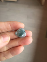 Load image into Gallery viewer, 100% Natural type A icy watery light purple green white small happy Buddha jadeite pendant PF24
