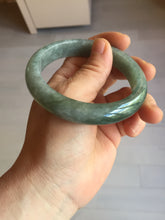 Load image into Gallery viewer, 58.2mm certified type A 100% Natural oily dark green gray black with flying snow Jadeite jade bangle PC206-7680
