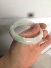 Load image into Gallery viewer, 56.4 mm certificated Type A 100% Natural sunny green/white/purple Jadeite Jade bangle S59-4130
