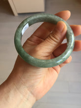 Load image into Gallery viewer, 58.2mm certified type A 100% Natural oily dark green gray black with flying snow Jadeite jade bangle PC206-7680
