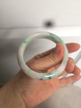 Load image into Gallery viewer, 56.4 mm certificated Type A 100% Natural sunny green/white/purple Jadeite Jade bangle S59-4130

