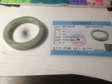 Load image into Gallery viewer, 59.5mm certified type A 100% Natural light green/gray chubby square style Jadeite Jade bangle AZ38-1505
