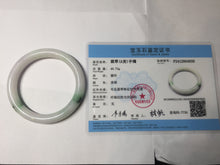 Load image into Gallery viewer, 54mm Certified Type A 100% Natural light green purple(春带彩) round cut jadeite Jade bangle AA84-4939
