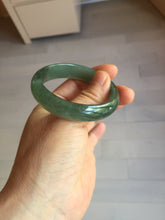 Load image into Gallery viewer, 49mm Certified Type A 100% Natural Oily Dark Green Gray Black Oval Jadeite Jade Bangle PC205-7682
