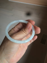 Load image into Gallery viewer, 51mm Certified Type A 100% Natural icy watery  light green/white oval Jadeite Jade bangle AR91-1490
