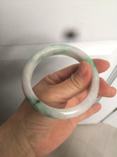 Load image into Gallery viewer, 56.4 mm certificated Type A 100% Natural sunny green/white/purple Jadeite Jade bangle S59-4130
