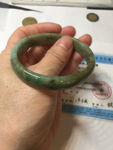 Load image into Gallery viewer, 56.4mm Certified Type A 100% Natural dark green gray black brown jadeite Jade bangle PD171-6299
