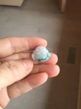 Load image into Gallery viewer, 100% Natural type A icy watery light purple green white small happy Buddha jadeite pendant PF24
