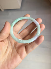 Load image into Gallery viewer, 54.4mm certified 100% natural Type A white/purple/sunny green slim round cut jadeite jade bangle PC253-0842
