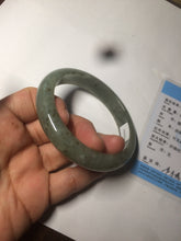Load image into Gallery viewer, 58.8mm Certified 100% natural Type A green/gray jadeite jade bangle AE69-2863
