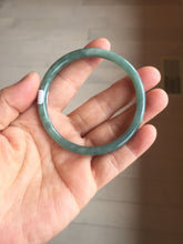 Load image into Gallery viewer, 55.7mm Certified Type A 100% Natural dark green/blue/gray Guatemala slim round cut Jadeite bangle PH174-8132
