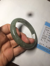 Load image into Gallery viewer, 58.8mm Certified 100% natural Type A green/gray jadeite jade bangle AE69-2863
