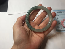 Load image into Gallery viewer, 54.6mm Certified Type A 100% Natural green white gray round cut jadeite Jade bangle BH236-0267

