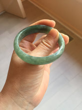 Load image into Gallery viewer, 50mm Certified Type A 100% Natural Oily Dark Green Gray Black with Flying Snow Oval Jadeite Jade Bangle PC204-7683
