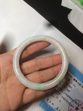 Load image into Gallery viewer, 55mm certified Type A 100% Natural sunny green/white/brown Jadeite Jade bangle BF25-1470
