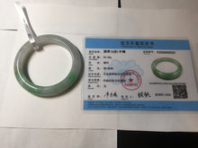 Load image into Gallery viewer, 53.5mm certified 100% natural Type A icy water sunny green/gray/black jadeite jade bangle BP157-5022
