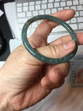 Load image into Gallery viewer, 54.2mm Type A 100% Natural Light Green/Gray/Black/Brown “Reed Flowers &amp; Snow” Guatemala Slim Round Cut Jadeite Bangle PJ129-1422

