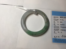 Load image into Gallery viewer, 53.5mm certified 100% natural Type A icy water sunny green/gray/black jadeite jade bangle BP157-5022
