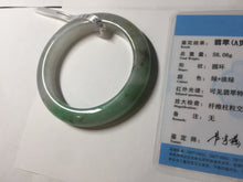 Load image into Gallery viewer, 53.5mm certified 100% natural Type A icy water sunny green/gray/black jadeite jade bangle BP157-5022
