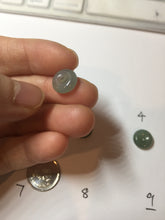 Load image into Gallery viewer, 11mm Type A 100% Natural icy watery oily dark green gray black(老油青) SMALL Jadeite Safety Guardian Button donuts pendant PF22 Add on item
