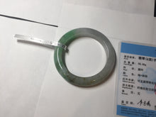 Load image into Gallery viewer, 53.5mm certified 100% natural Type A icy water sunny green/gray/black jadeite jade bangle BP157-5022
