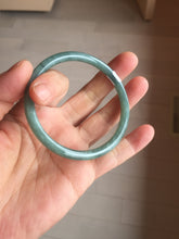 Load image into Gallery viewer, 56mm Certified Type A 100% Natural dark green/blue/gray Guatemala slim round cut Jadeite bangle PH173-8136
