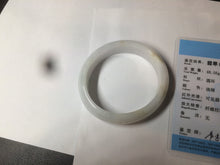 Load image into Gallery viewer, 50mm Certified Type A 100% Natural sunny green/white Jadeite Jade oval bangle BF26-1484
