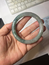 Load image into Gallery viewer, 54.6mm Certified Type A 100% Natural green white gray round cut jadeite Jade bangle BH236-0267
