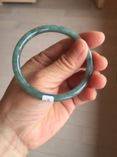 Load image into Gallery viewer, 56mm Certified Type A 100% Natural dark green/blue/gray Guatemala slim round cut Jadeite bangle PH173-8136
