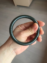 Load image into Gallery viewer, 61.2mm 100% Natural dark green/black meteorite Stellar Night sky round cut nephrite bangle HN81-0748
