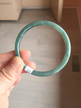 Load image into Gallery viewer, 55.5mm Certified Type A 100% Natural dark green/blue/gray Guatemala slim round cut Jadeite bangle PH172-8138
