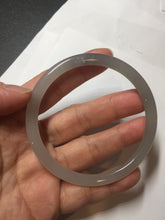 Load image into Gallery viewer, 58mm Certified 100% Natural gray black(灰冰) slim round cut nephrite jade bangle HN40-9109
