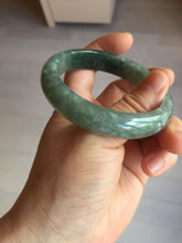 Load image into Gallery viewer, 56.4mm certified type A 100% Natural oily dark green gray black with flying snow Jadeite jade bangle PC203-7671
