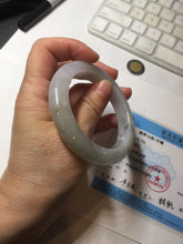 Load image into Gallery viewer, 53.5mm certified 100% natural Type A icy water sunny green/gray/black jadeite jade bangle BP158-5028
