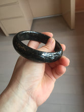Load image into Gallery viewer, 62mm 100% Natural dark green/black meteorite Stellar Night sky nephrite bangle HN80
