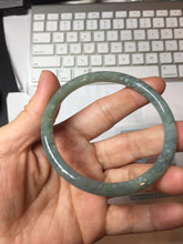 Load image into Gallery viewer, 56.6mm Type A 100% Natural Light Green/Gray/Black/Brown “Reed Flowers &amp; Snow” Guatemala Slim Round Cut Jadeite Bangle PJ130-1426
